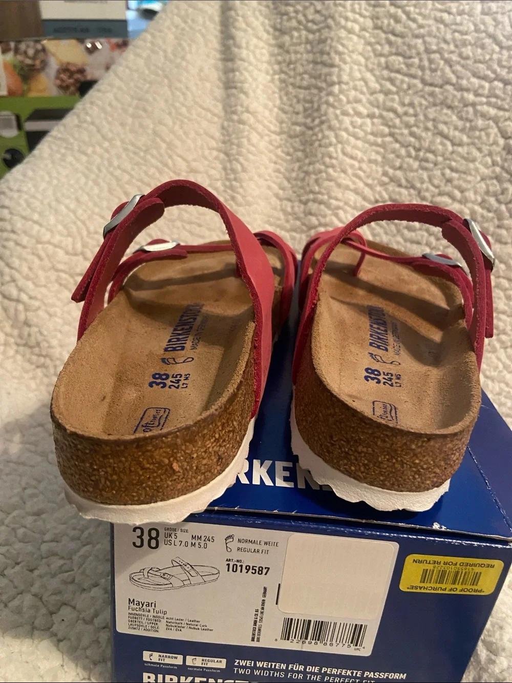 Birkenstock women’s Red uDouble-Strap Toe-Loop Sandals